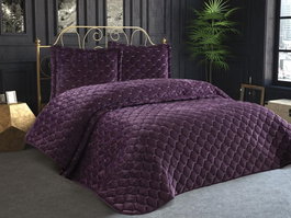 L'essentiel linge de maison Juego de colcha doble Lima - Damson